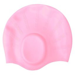 KARBD Ear Cover Hair Protection Silicone Swimming Cap Universal Size - Light Pink-19