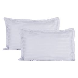 Trance Home Linen 200 TC Cotton Satin Stripe Pillow Covers - White-image-37