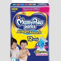 MamyPoko Standard Pant Style All Night Absorb Diapers Large - 44 Pieces-image-90