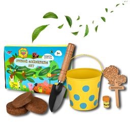 Lattooland Junior Gardening Set |Flower growing set for Kids with Child-sized Shovel, planter, seeds, soil, plant marker-18