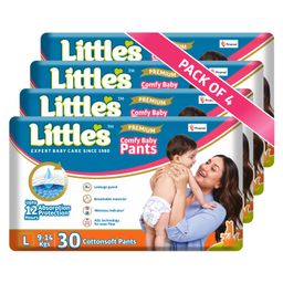 Little's Cotton Soft Baby Diaper Pants with Leakage Guard Wetness Indicator Large Pack of 4 - 120 Pieces-27