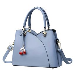 SYGA Women's Handbag with Zipper Closure Stylish Shoulder & Crossbody Bag with Cherry Charm (Blue)-picture-39