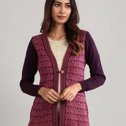 AURELIA Women Floral Ribbed Cardigan-image-35
