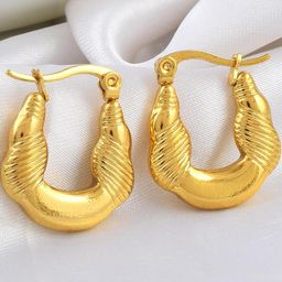 MEMOIR Brass Hoop Earrings-image-2