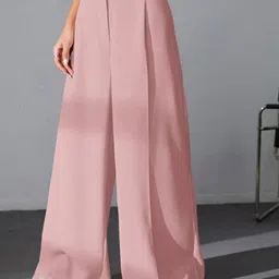 Next One Women Smart Loose Fit High-Rise Easy Wash Pleated Trousers-image-94