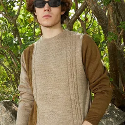 Campus Sutra Men Colourblocked Pullover Sweater-image-82