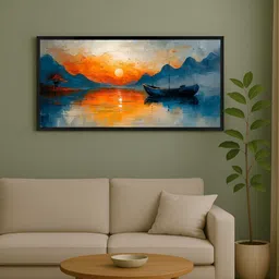 999Store Blue & Orange 1 Piece Canvas Other Wall Paintings-picture-34