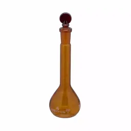 Supertek 2000 ml Class A Volumetric Flask with USP Calibration Certificate, Amber Color, 74.419.2000-1