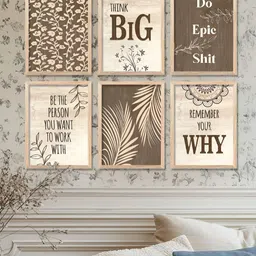 Kotart Beige & Brown 6 Pieces Wooden Wall Arts-picture-10