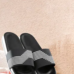 Shoe Island Men Striped Sliders-26