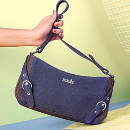 ZOUK Women Solid Baguette Buckle Detail Shoulder Bag-image-56