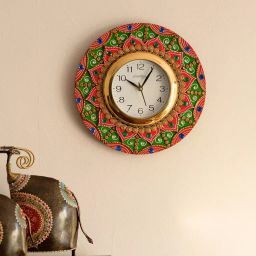 eCraftIndia KWC593 Exquisite Papier-Mache Wooden Handcrafted Wall Clock-image-62