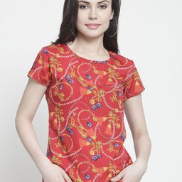 TANDUL Women Ethnic Motifs Print Round Neck Top-image-15