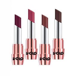 VOLO Set Of 4 Creme Matte Lipsticks - 3.5 g Each - Coffee-Wine-Chocolate-Rose Pink-50