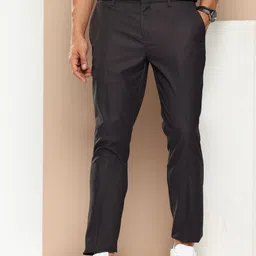 encore by INVICTUS Men Textured Trousers-image-83