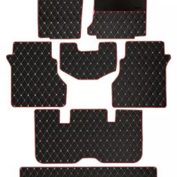 Elegant Luxury Leatherette Black & Red Carpet Car Mat Compatible With Tata Safari 2021 6 Seater Auto-image-73