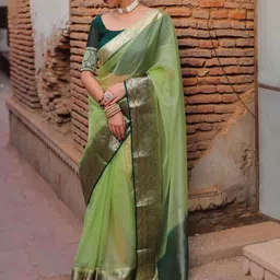 LeeliPeeri Designer Zari Organza Saree-29