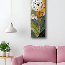OLIVE TREE Green & White Printed Wooden Contemporary Analogue Wall Clock-25