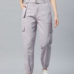 Popnetic High-Rise Pure Cotton Cargo Trousers-image-60