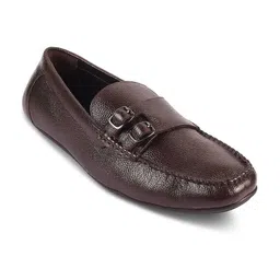 Tresmode Men Textured Leather Loafers-image-34