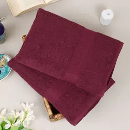 Creeva Comfort Living Maroon 2 Pieces Cotton 550 GSM Bath Towels-picture-42