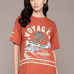 Roadster Pure Cotton Moto Style Graphics & Typography Drop-Shoulder T-shirt-picture-20