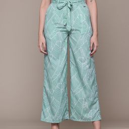 Nautica Women Printed Wide Leg Cropped Trousers-image-34