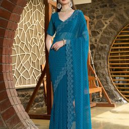 FABMORA Embellished Beads and Stones Pure Georgette Saree-image-76