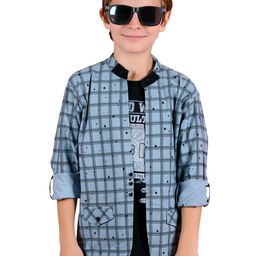 BAESD Boys Graphic Printed Round Neck Short Sleeves Cotton Regular T-shirt With Shacket-picture-6