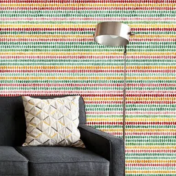 ArtzFolio Printed UV-Resistant Anti-Bacterial Polka Dots On Stripes Peel & Stick Wallpaper-image-20
