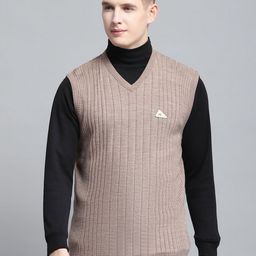 Monte Carlo Men Striped Woollen Sweater Vest-image-86