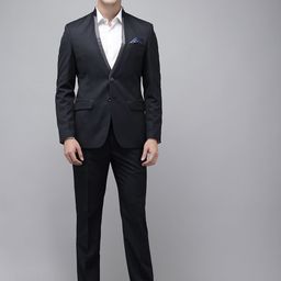 Park Avenue Super Slim Fit Self Design Notched Lapel Single-Breasted 2 Piece Suits-image-78