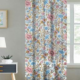 ANA White & Mustard Floral Room Darkening Door Curtain-34