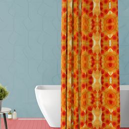 ArtzFolio Red & Yellow Tie & Dye Waterproof Shower Curtain-image-20