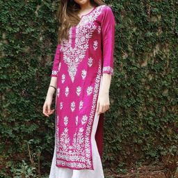 Moda Rapido Women Pink Viscose Rayon Straight Kurtas-picture-41