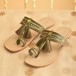 JAYPORE Women One Toe Flats with Tassels-image-48