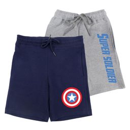 Marvel By Wear Your Mind Pack Of Two Captain America Print Shorts - Navy Blue Grey-image-24