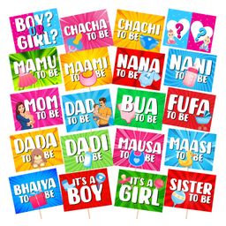 Zyozi Baby Shower Props for Photoshoot Multi Colour - Pack of 20-image-61