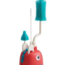 Adore Li'l Dino  3 in 1 Bottle Cleaning Brush kit with Drying Stand with Food Grade Silicone Bristles- Red-image-15