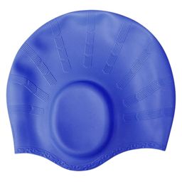 KARBD Ear Cover Hair Protection Silicone Swimming Cap Universal Size - Dark Blue-26