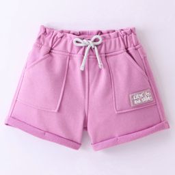Little Kangaroos Cotton Knee Length Solid Shorts - Purple-picture-11