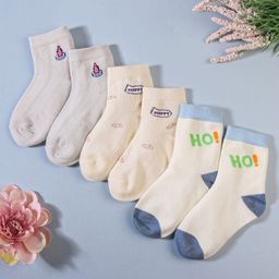 KIDLINGSS Pack Of 3 Text Printed Ankle Length Anti Bacterial Socks - Multi Colour-picture-22