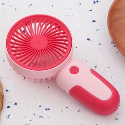 The Procure Store Mini Portable & Rechargeable Hand Fan with Stand- Red-6