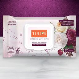 TULIPS Set Of 2 Refreshing Wet Wipes With Aloe Vera-0