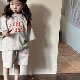 LULU & SKY Unisex Kids Printed T-shirt with Shorts-image-96