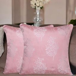 Vendola Pink Set of 2 Square Cushion Covers-3