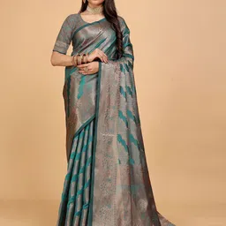 Indian Fashionista Ethnic Motifs Zari Organza Banarasi Saree-picture-58