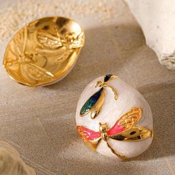 Just Lil Things Stainless Steel Dragonfly Oval Shaped Studs-38