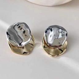 FIMBUL Rhodium-Plated Textured Contemporary Studs-image-33