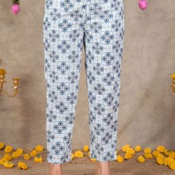 Aramya Printed Cotton Mid Rise Trousers-image-11